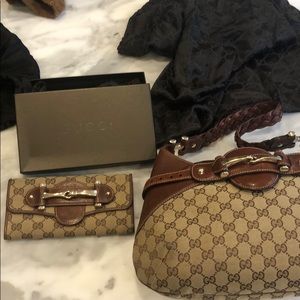 Gucci horsebit bag with matching wallet
